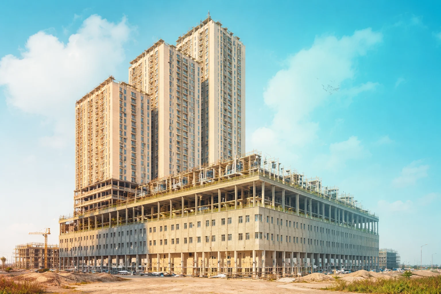 AQ BAZAR front elevation residential towers Karachi